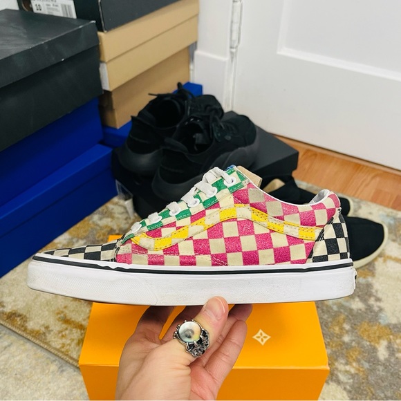 EUC Men’s Size 6/Women’s Size 7.5 Vans Old Skool Shoes Checkerboard Multicolored - Picture 6 of 12